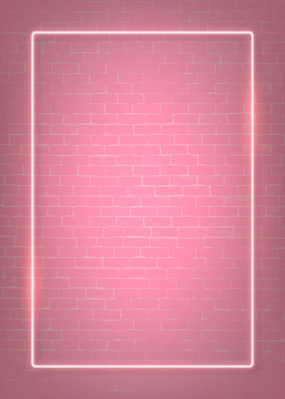 Rectangle Pink Neon Frame On A Pink Premium Vector Rawpixel