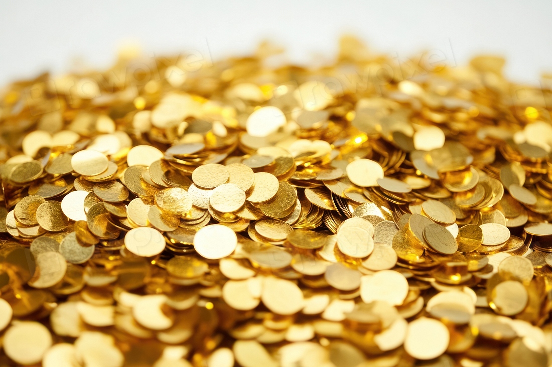 Gold Confetti Falling Gold Coins Free Photo Rawpixel