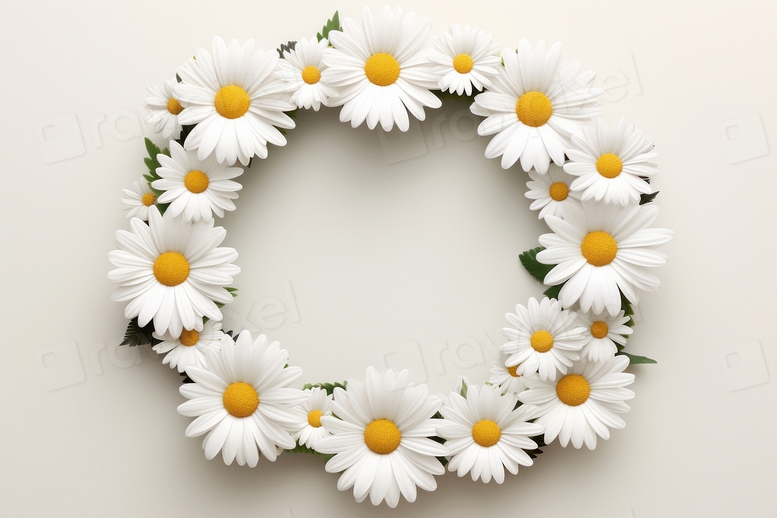 White Daisy Wreath Flower Plant Free Photo Illustration Rawpixel