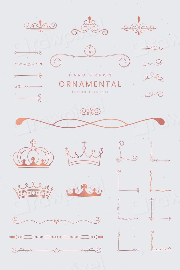 Hand Drawn Ornamental Design Elements Premium Vector Rawpixel