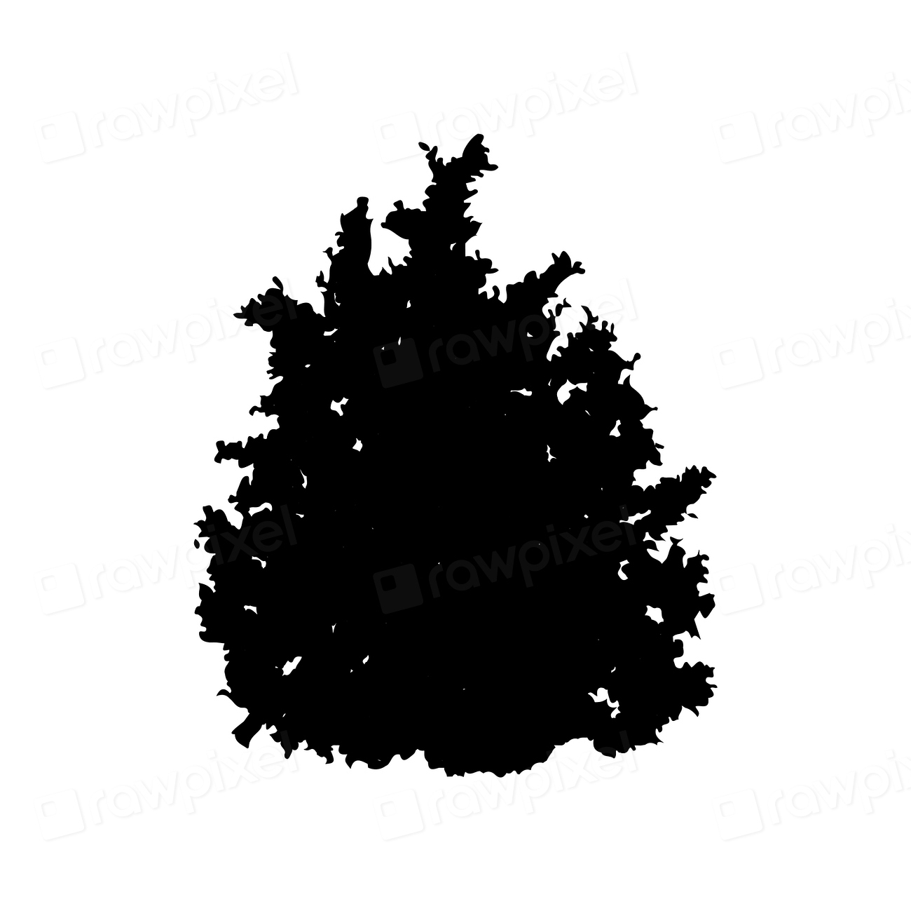 Bush Silhouette On White Background Free Vector Rawpixel