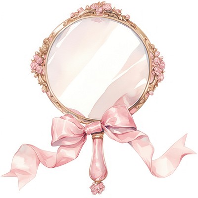 Coquette Hand Mirror Chandelier Lamp Premium Photo Illustration