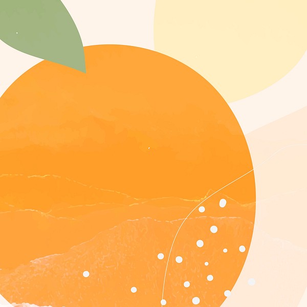 Hand Drawn Orange Fruit Memphis Premium Vector Rawpixel