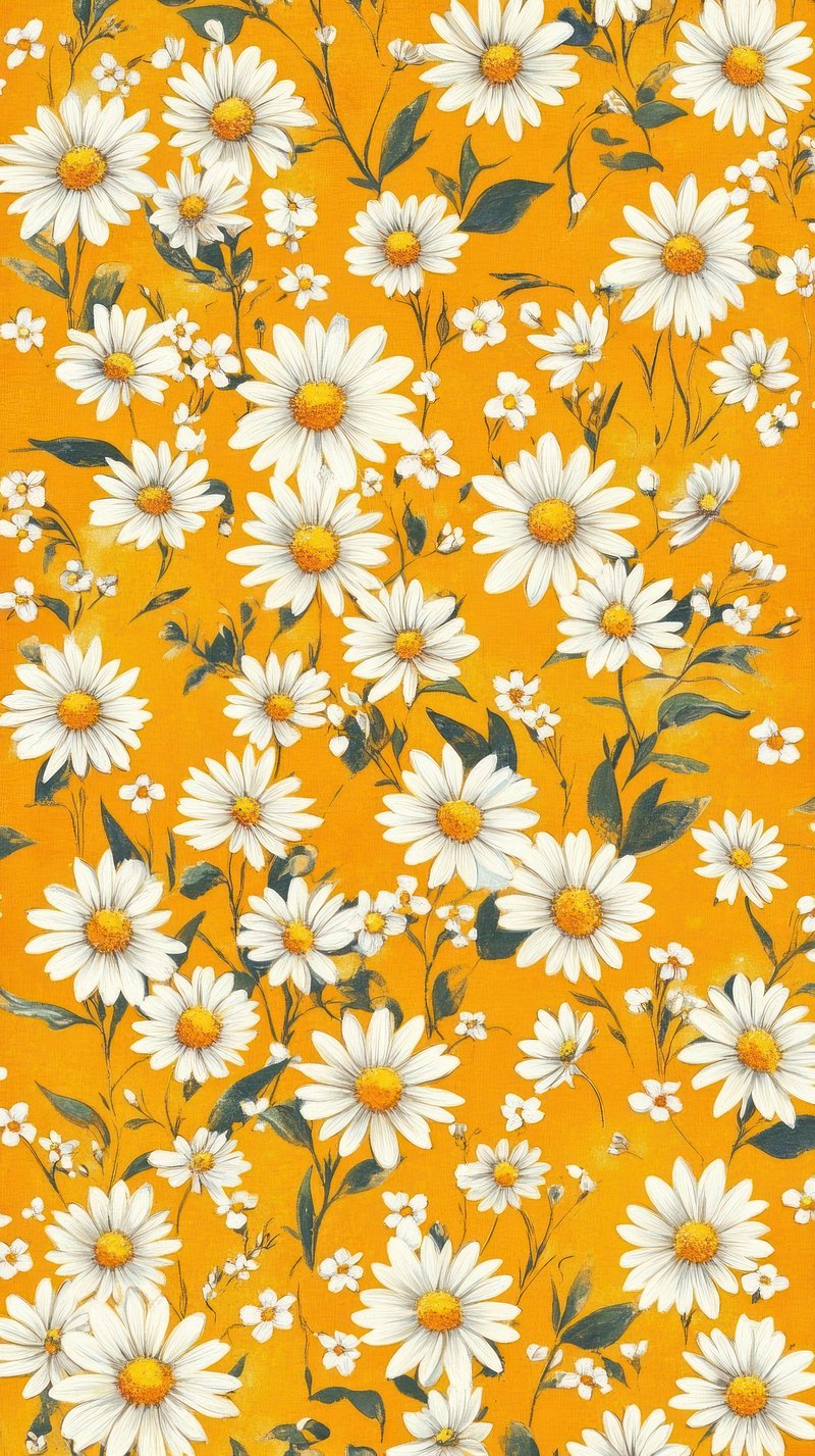 Vintage Maximalist Wallpaper Pattern Daisies Free Photo Illustration