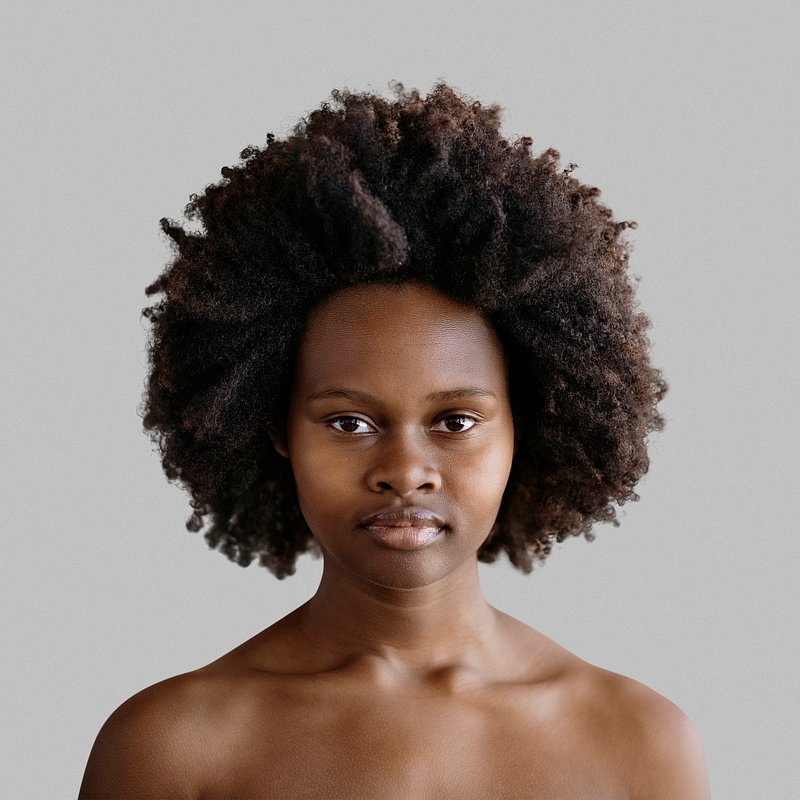 Beautiful Naked Black Woman With Afro Premium PSD Rawpixel