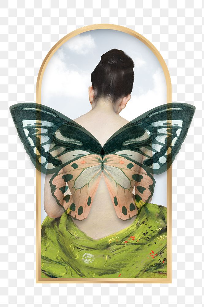 Png Nude Woman With Butterfly Premium Png Sticker Rawpixel