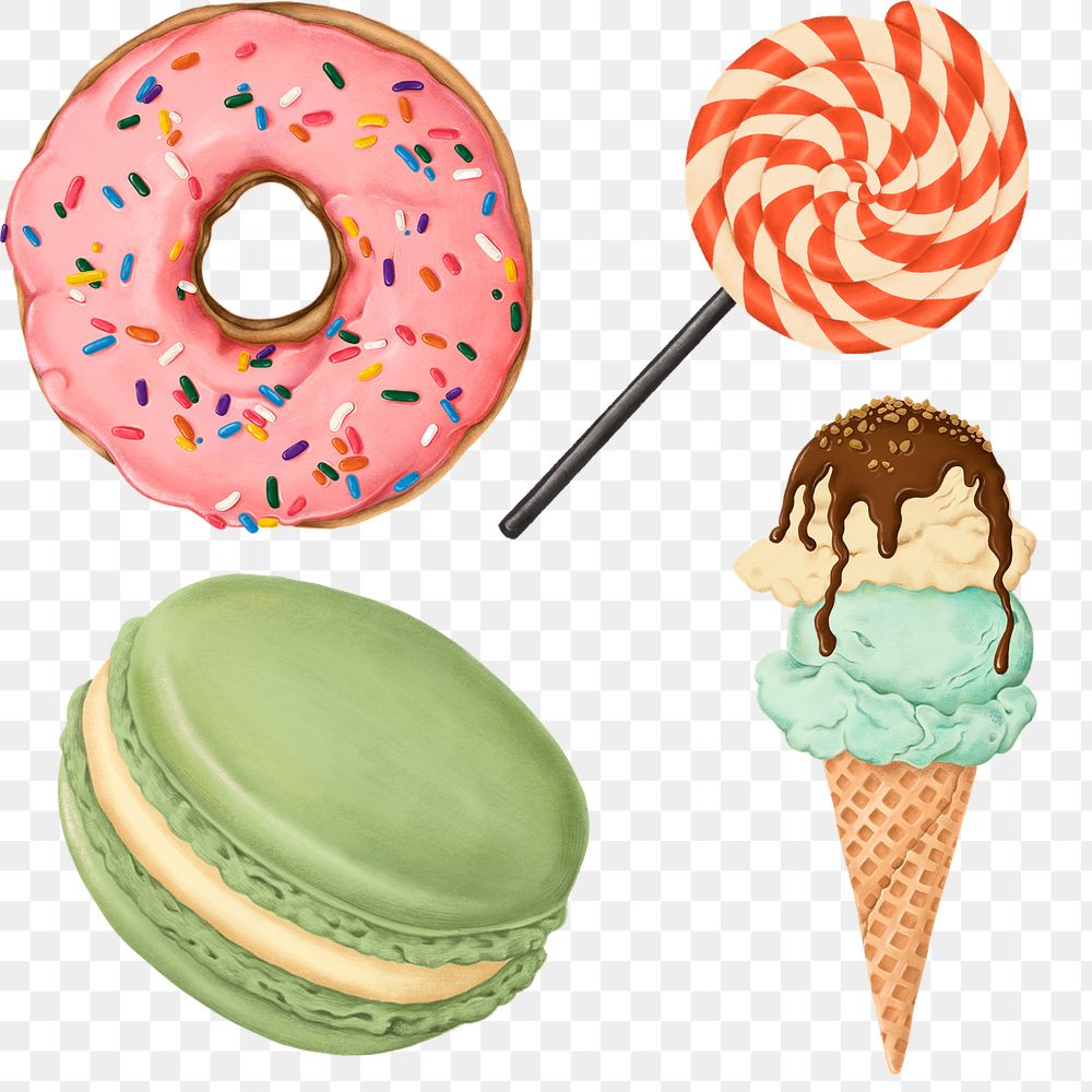 Hand Drawn Dessert Collection Transparent Premium Png Rawpixel