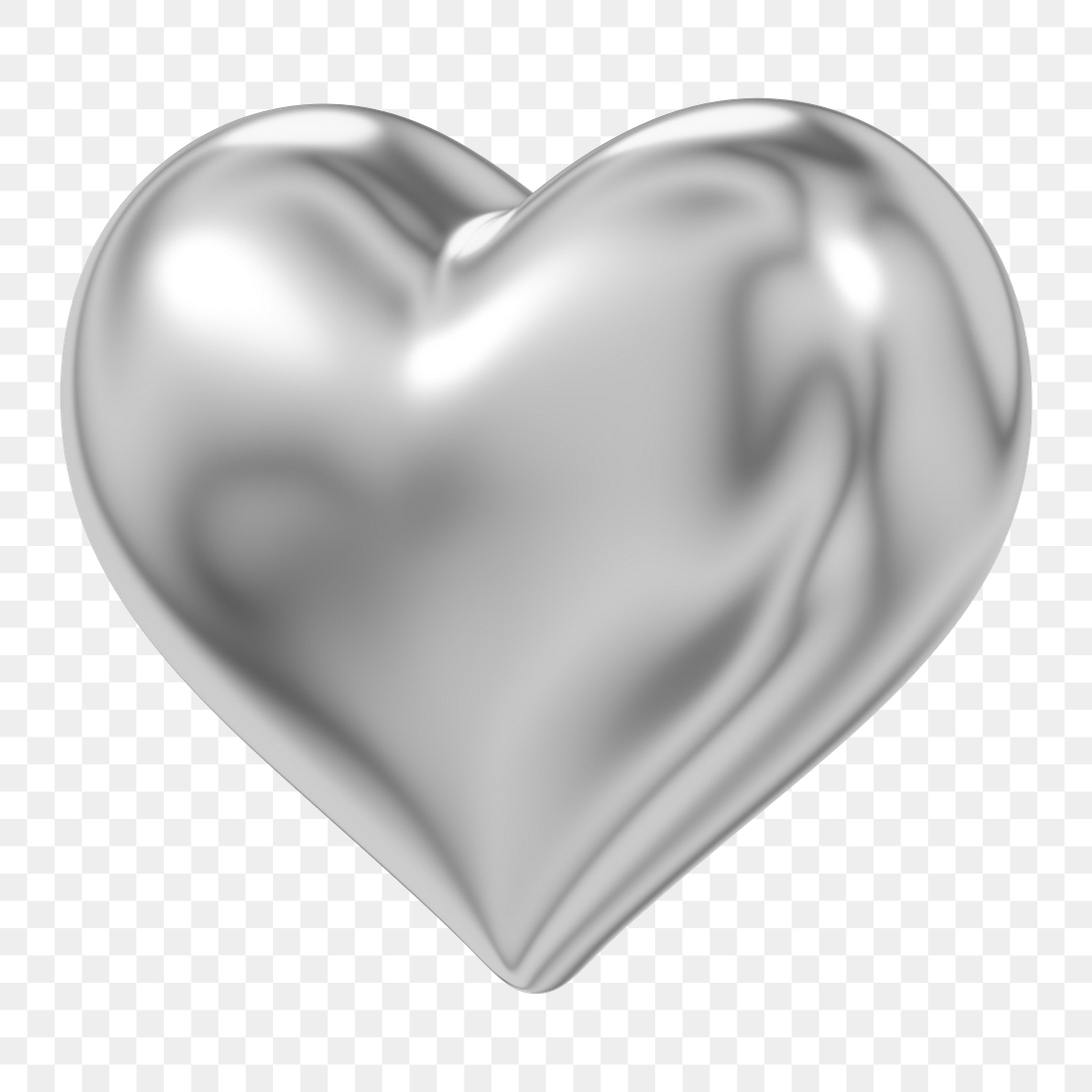 Metallic Silver Heart Png 3D Premium PNG Rawpixel