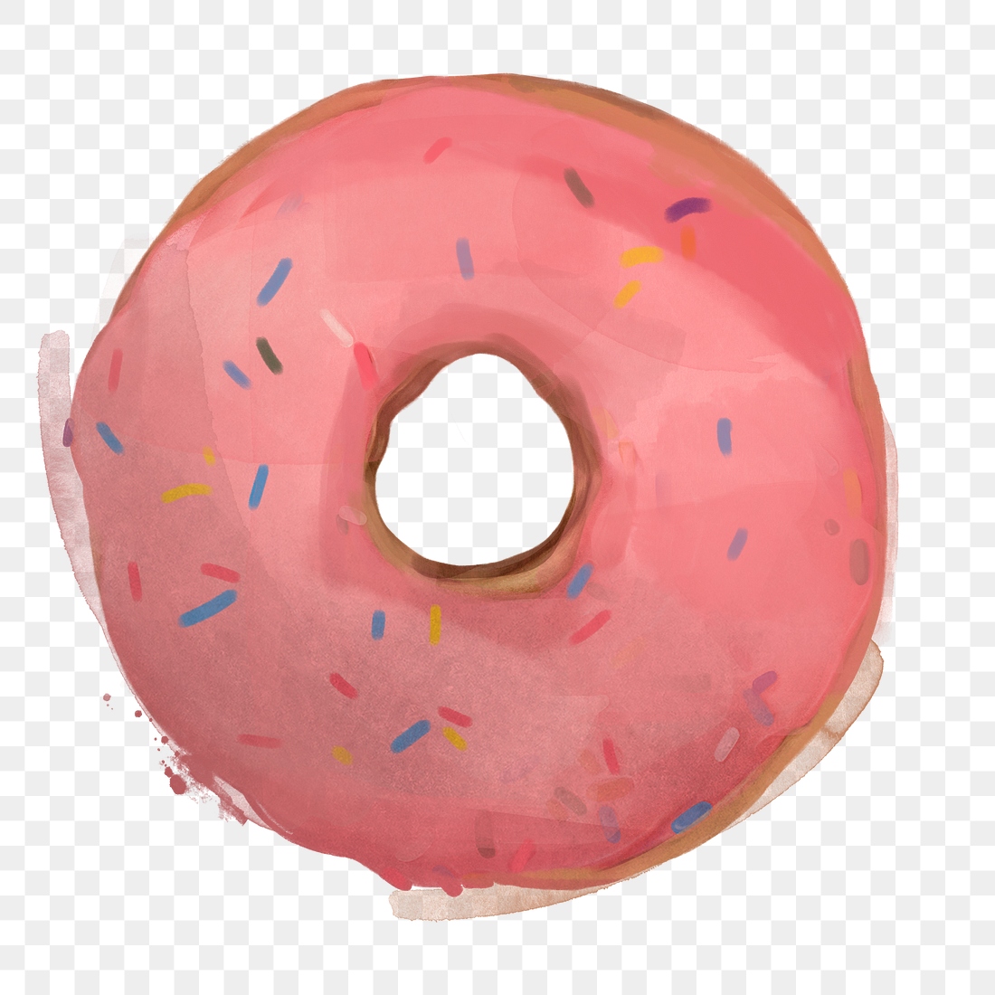 Hand Drawn Glazed Doughnut Premium PNG Sticker Rawpixel