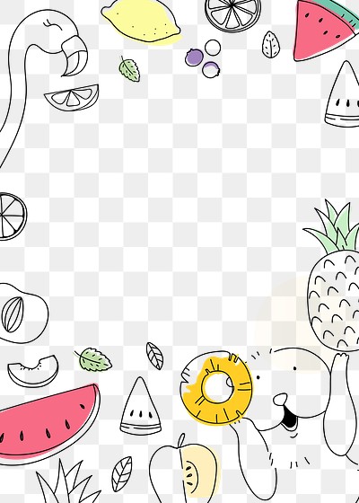 Summertime Fruit Doodle Frame Vector Premium Vector Rawpixel