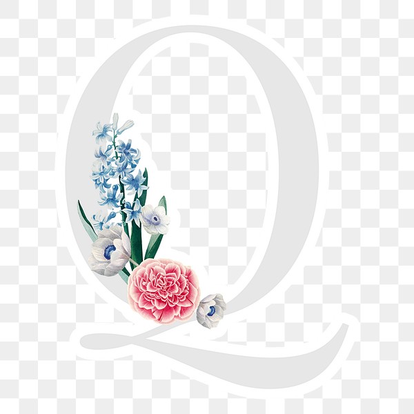 Flower Decorated Capital Letter Q Free Png Sticker Rawpixel