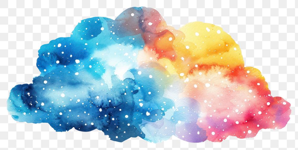 PNG Colorful Watercolor Cloud Illustration Free PNG Rawpixel