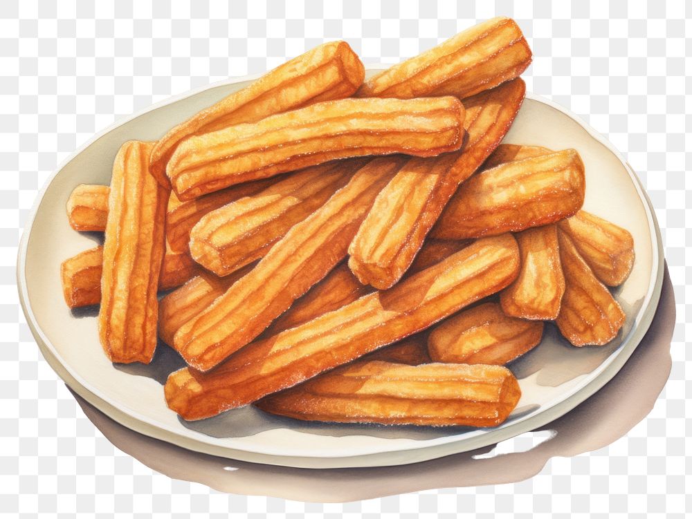 PNG Churros Plate Food White Premium PNG Rawpixel