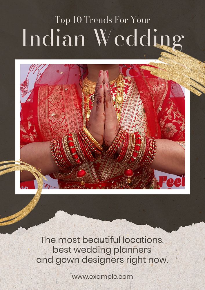 Indian Wedding Poster Template Editable Premium Editable Template