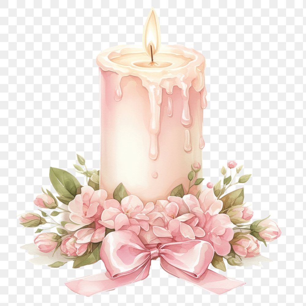 Coquette Vintage Candle Dessert Blossom Premium PNG Rawpixel