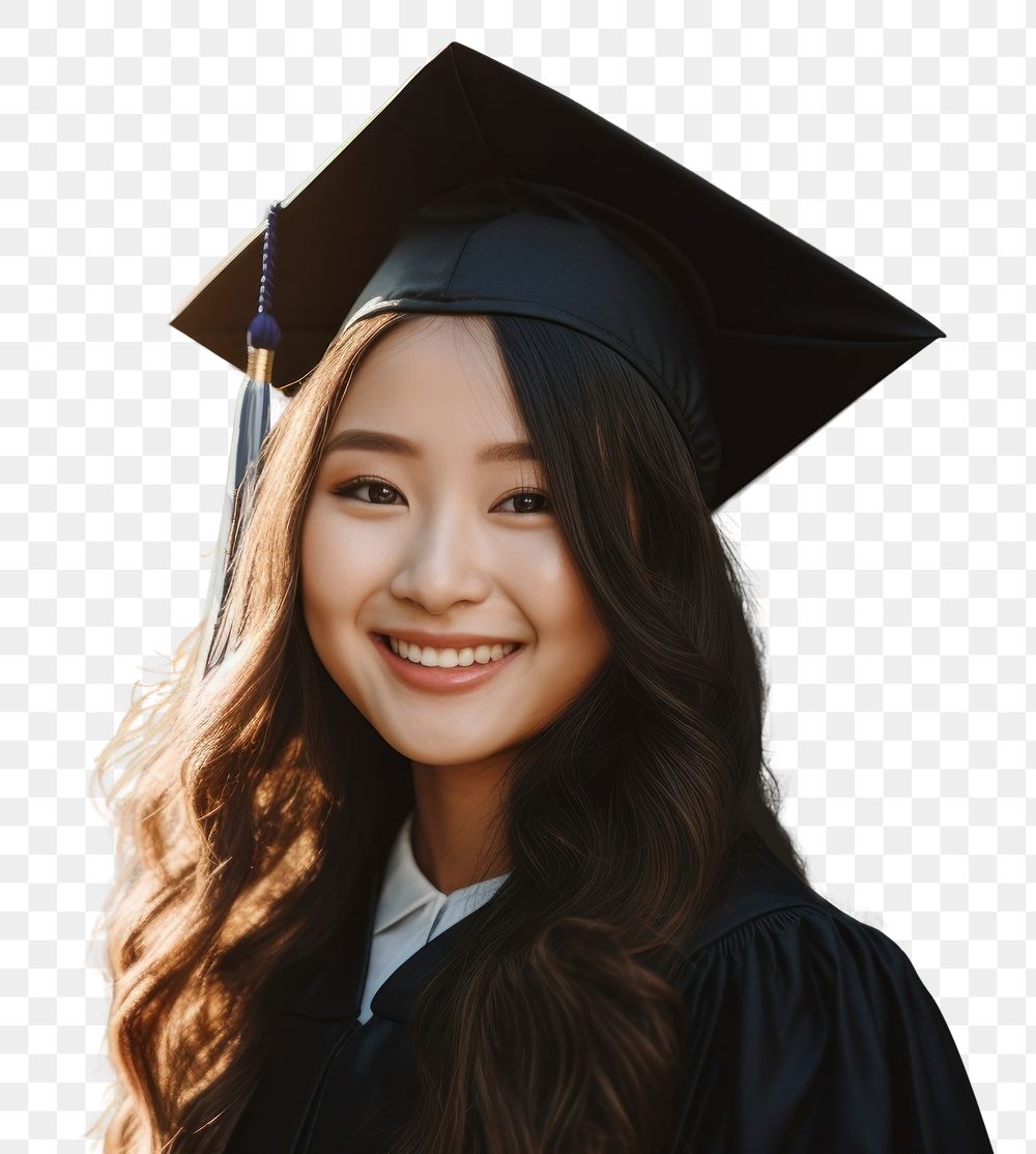 Png Half Asian American Girl Graduation Portrait Free Png Rawpixel