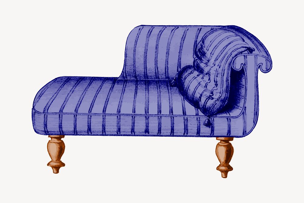 Chaise Lounge Clipart Vintage Furniture Free Vector Rawpixel