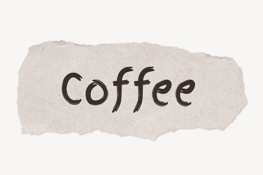 Coffee Word Torn Paper Beige Free Photo Rawpixel