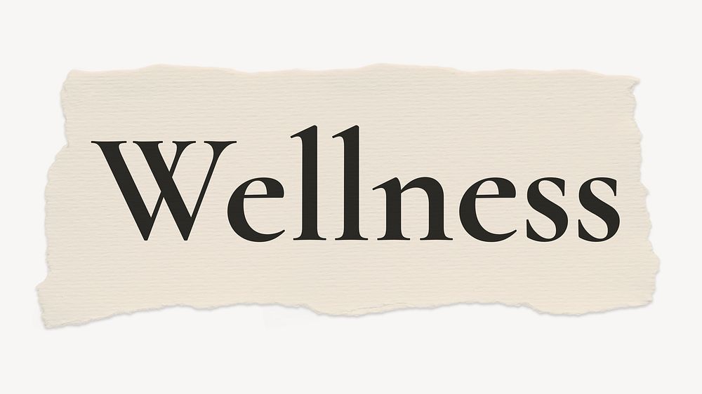 Wellness Word Beige Torn Paper Free Photo Rawpixel