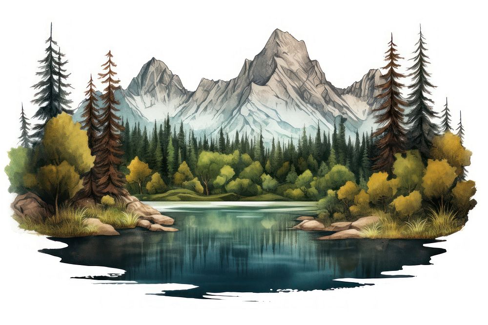 Mountain Tree Lake Wilderness Ai Premium Photo Illustration Rawpixel