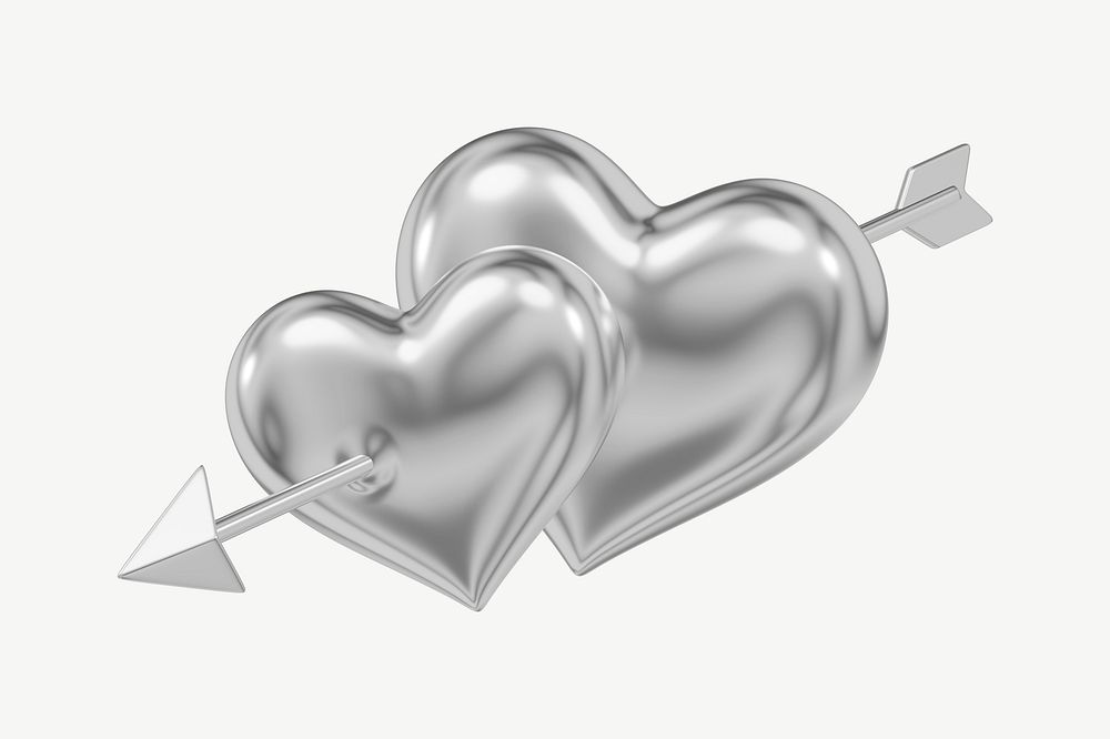 Silver Arrow Heart D Valentine S Premium Psd Rawpixel