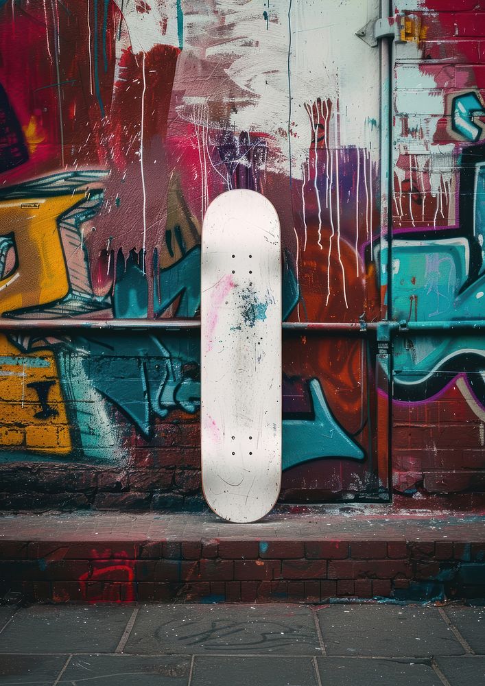 Skateboard Mockup Graffiti Bulldozer Painting Free Photo Rawpixel