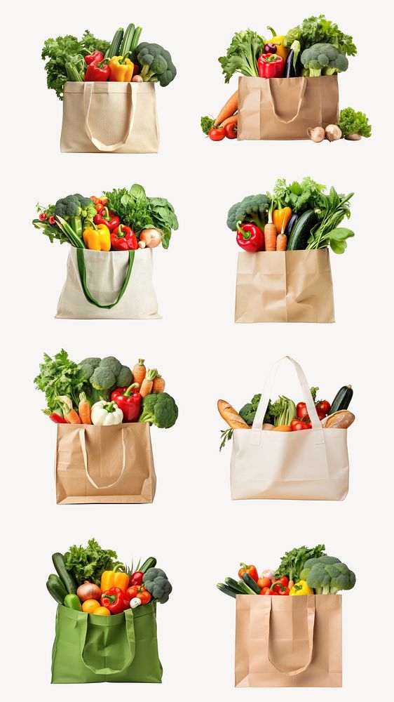 Grocery Shopping Bag Element Set Premium Photo Rawpixel