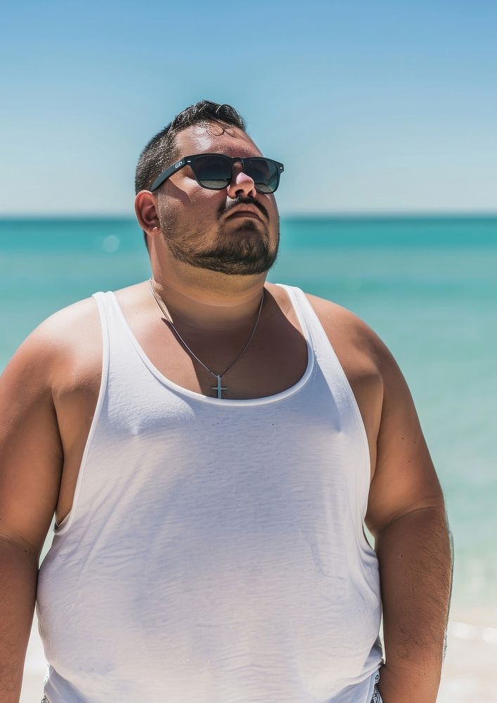 Fat Man Wearing White Tank Premium Photo Rawpixel