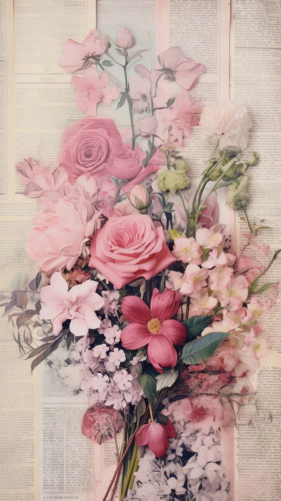 Wallpaper Ephemera Pale Rose Painting Premium Photo Illustration