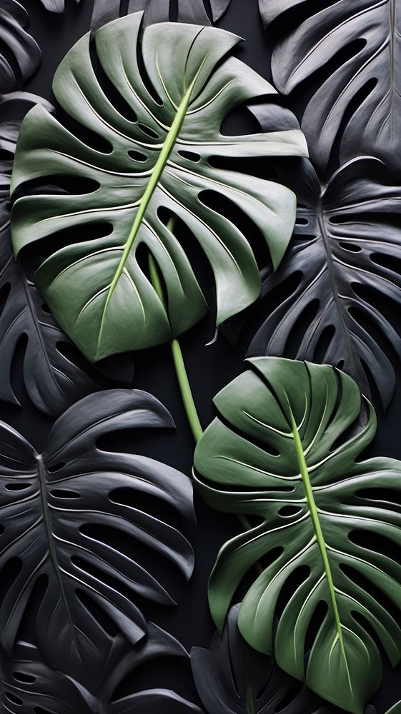 Monstera Bas Relief Small Pattern Free Photo Rawpixel