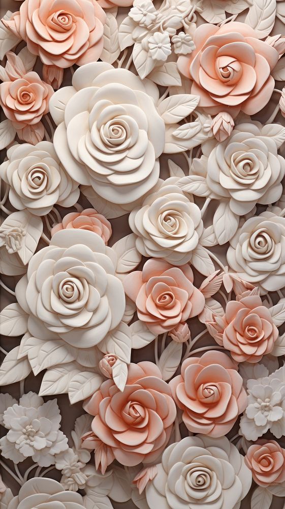 Roses Bas Relief Pattern Wallpaper Premium Photo Rawpixel