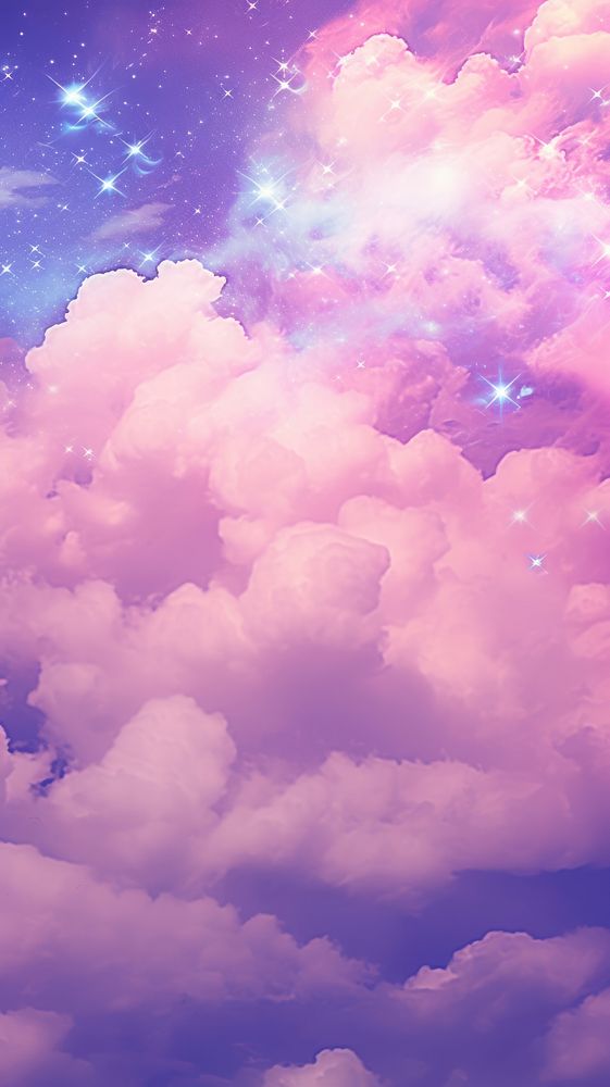 Cloud Rainbow And Glitter Purple Free Photo Rawpixel