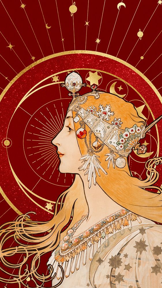 Alphonse Mucha S Zodiac Iphone Wallpaper Premium Photo Illustration