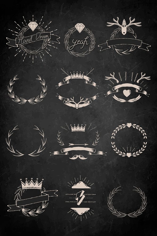 Hand Drawn Laurel Wreath Element Premium Vector Rawpixel