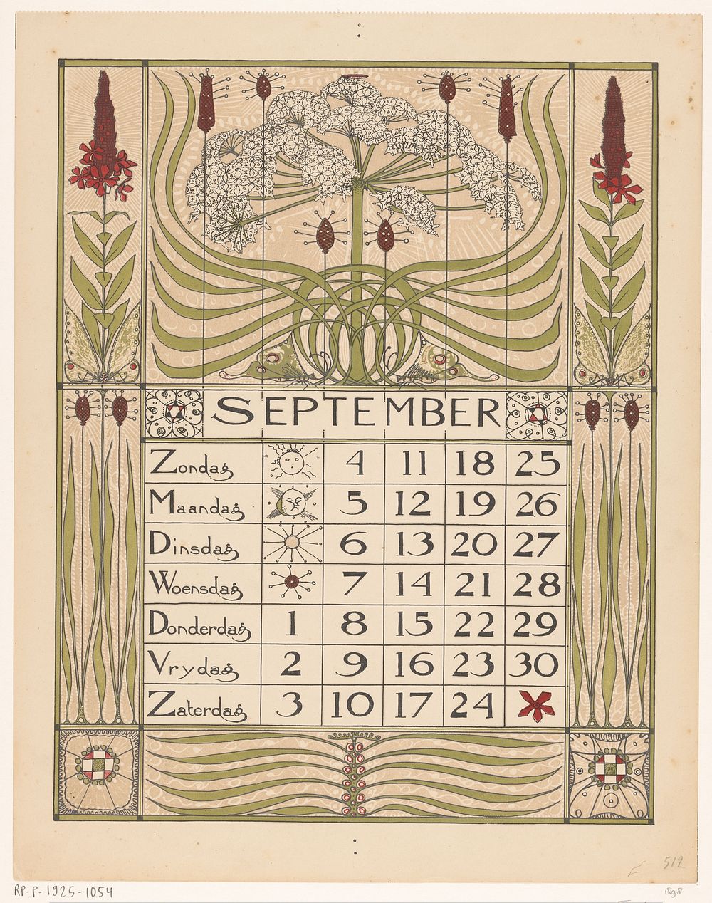 Kalenderblad Voor September 1898 1897 Free Photo Illustration