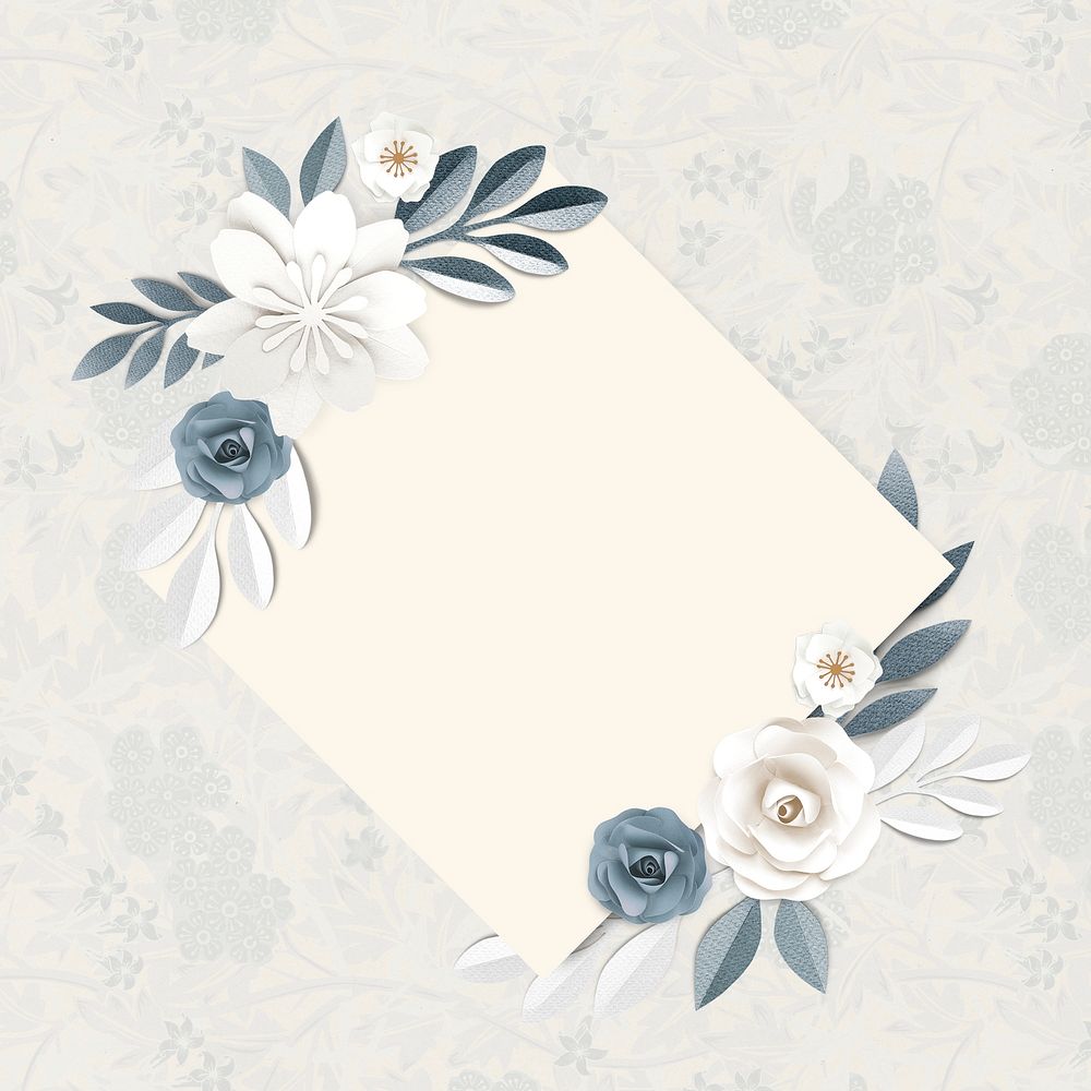 Rhombus Paper Craft Flower Frame Premium PSD Rawpixel