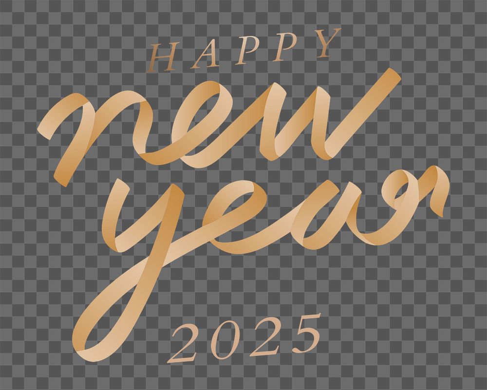Happy new year 2025 png Free PNG Sticker rawpixel