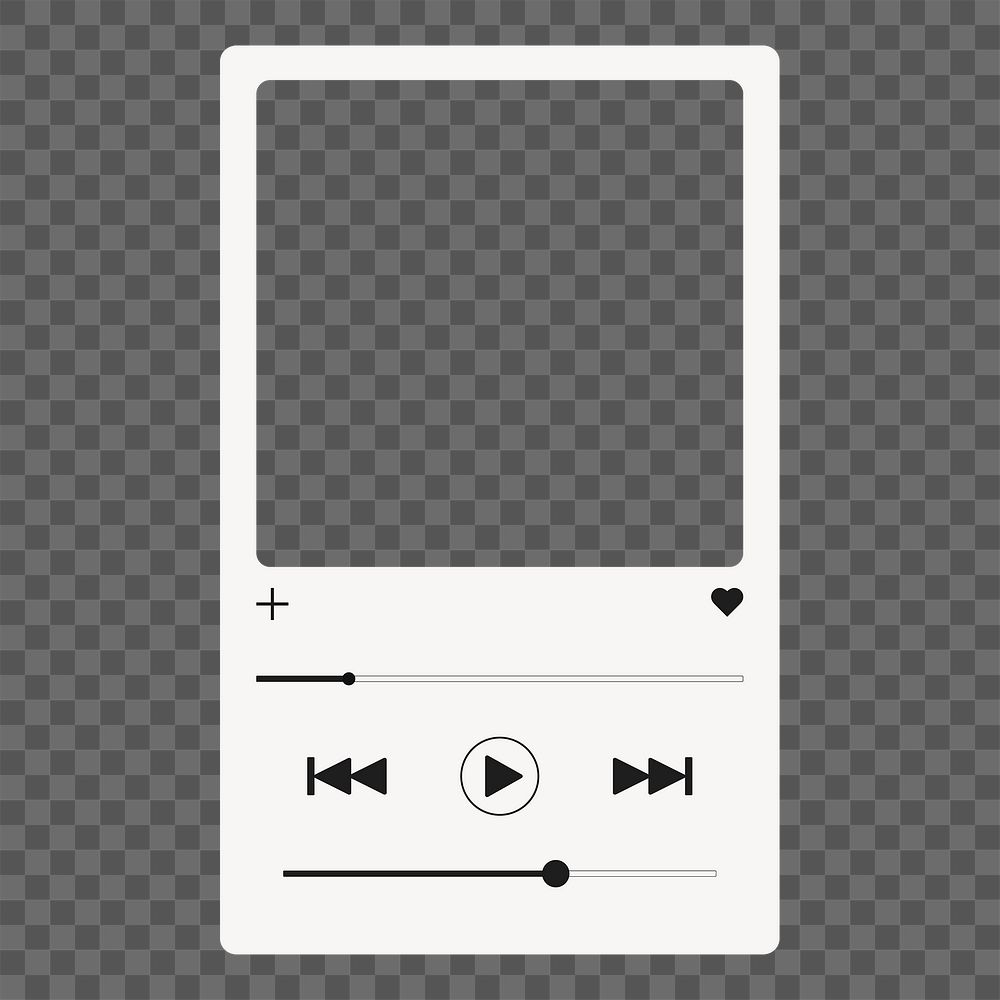 Png audio player screen frame, | Premium PNG Sticker - rawpixel