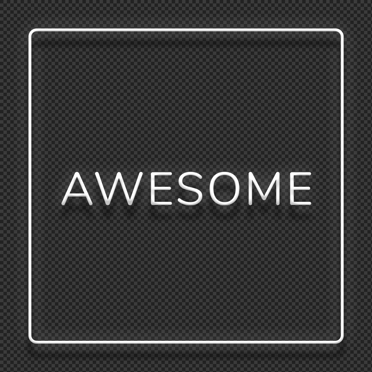 White neon word AWESOME typography | Premium PNG - rawpixel