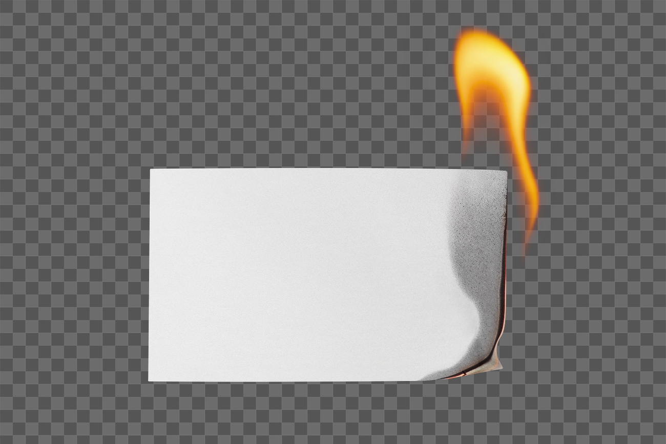 Burning paper png, white blank | Premium PNG Sticker - rawpixel