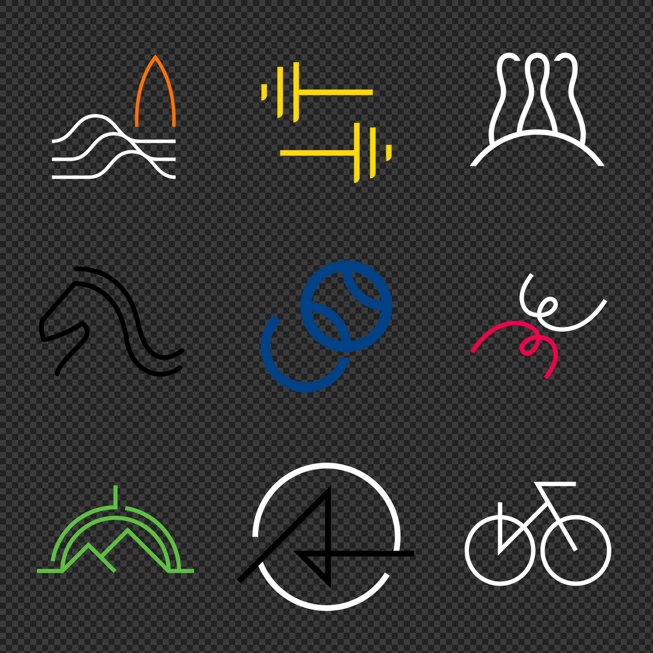 Sports png logo element, colorful Premium PNG rawpixel