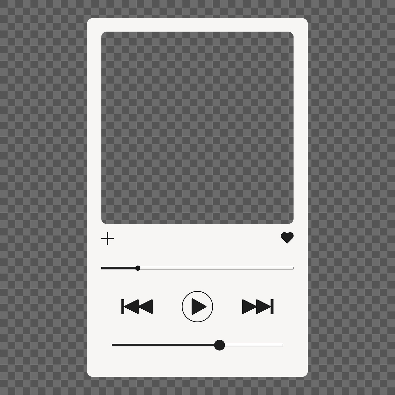 Png audio player screen frame, | Premium PNG Sticker - rawpixel