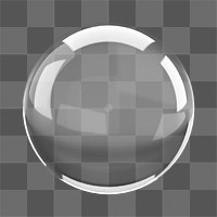 Sphere PNG in 3D bubble, transparent background