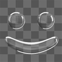Smiling face png 3D bubble icon, transparent background