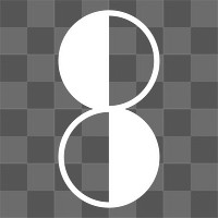 Number 8 png abstract shape, transparent background