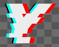 Letter Y png glitch alphabet, transparent background