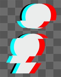 Semicolon png glitch sign, transparent background