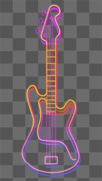 PNG Band icon neon guitar light.