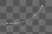 PNG growth graph, digital element, transparent background