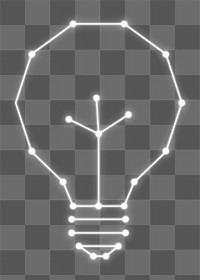 PNG dotted light bulb, digital element, transparent background